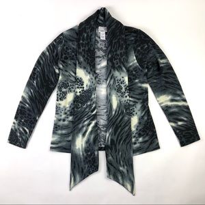 Emma G Animal Print Shawl Neck Cardigan
